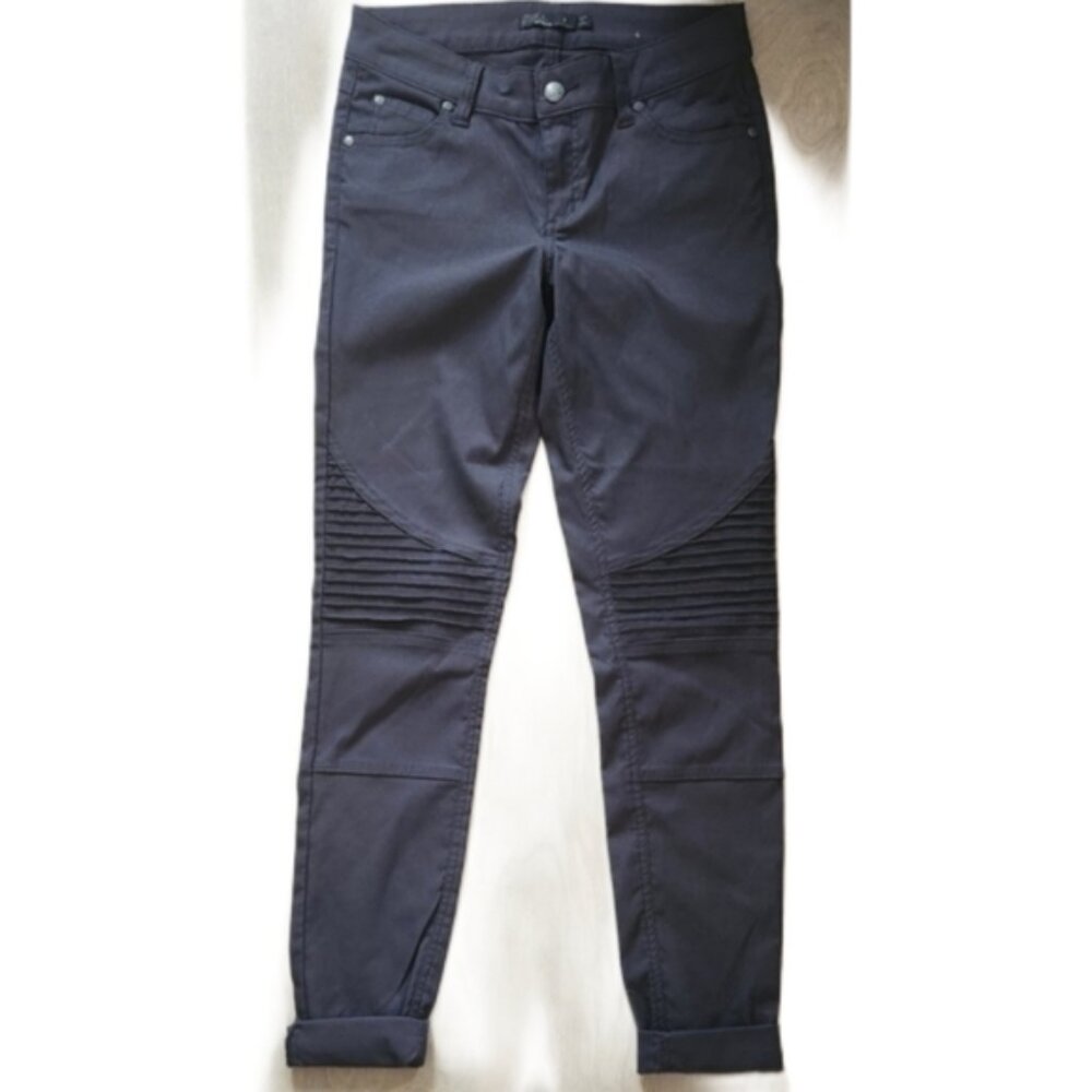 Prana 4 Grey Black Motor Cycle Style Pants‎ Cuffed Detailed Anti Wrinkle